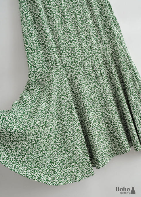 Boho Skirts in Green Garden For Women